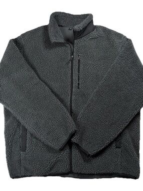 Uniqlo Windproof Fleece Jacket Gray Full Zip Pockets Men's XL Coat